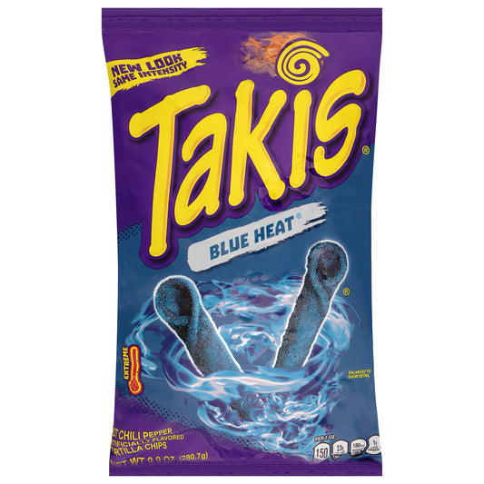 Takis Blue Heat Hot Chili Pepper Tortilla Chips 9.9 oz