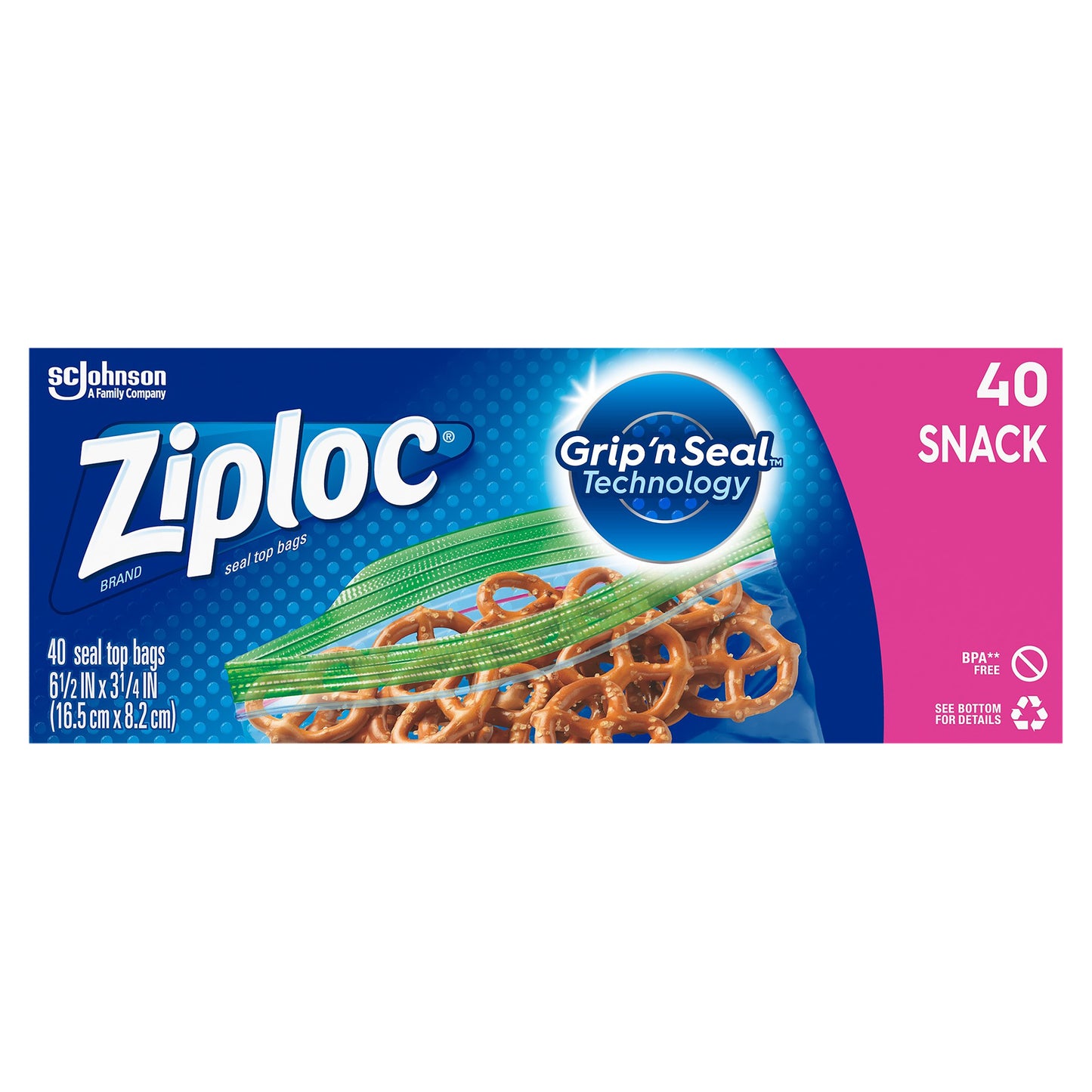Ziploc Snack Seal Top Bags 40 ea