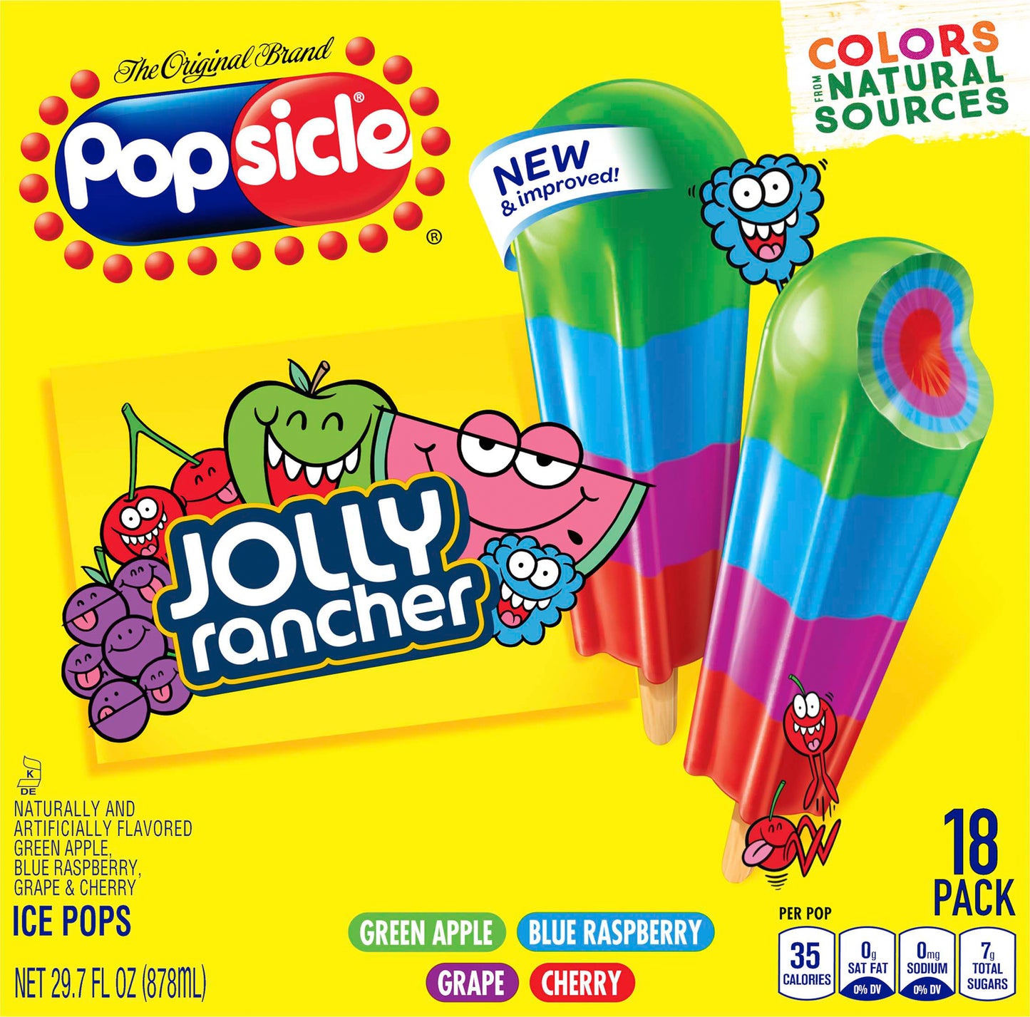 Popsicle Jolly Rancher Ice Pops 18 ea