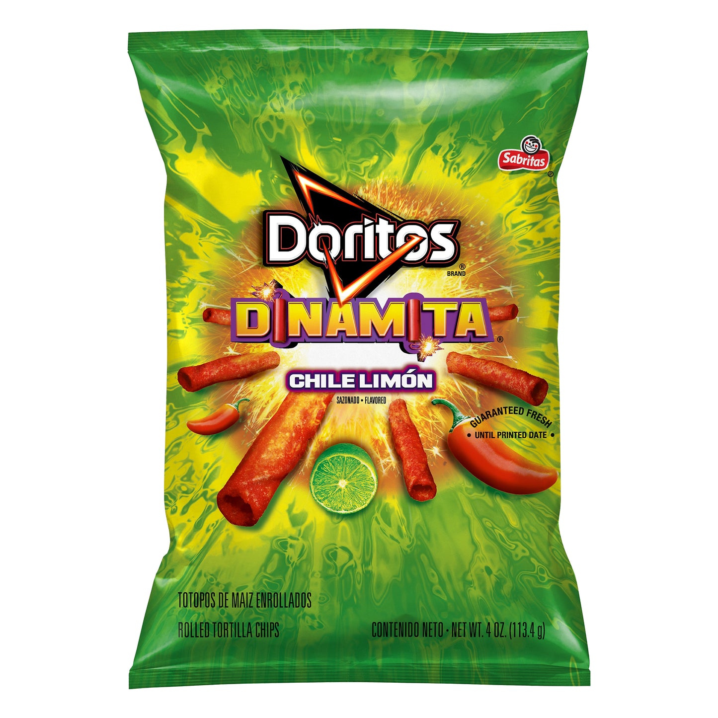 Doritos Dinamita Rolled Chile Limon Tortilla Chips 4 oz