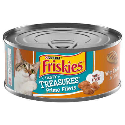 Purina Friskies Gravy Wet Cat Food, Tasty Treasures With Chicken & Liver - 5.5 oz. Can