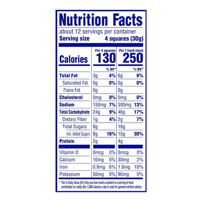 HONEY MAID CARTON - HMAID - FRESH STACKS - 12.2Z - 044000026820 Hubble Grahams 12.2oz English