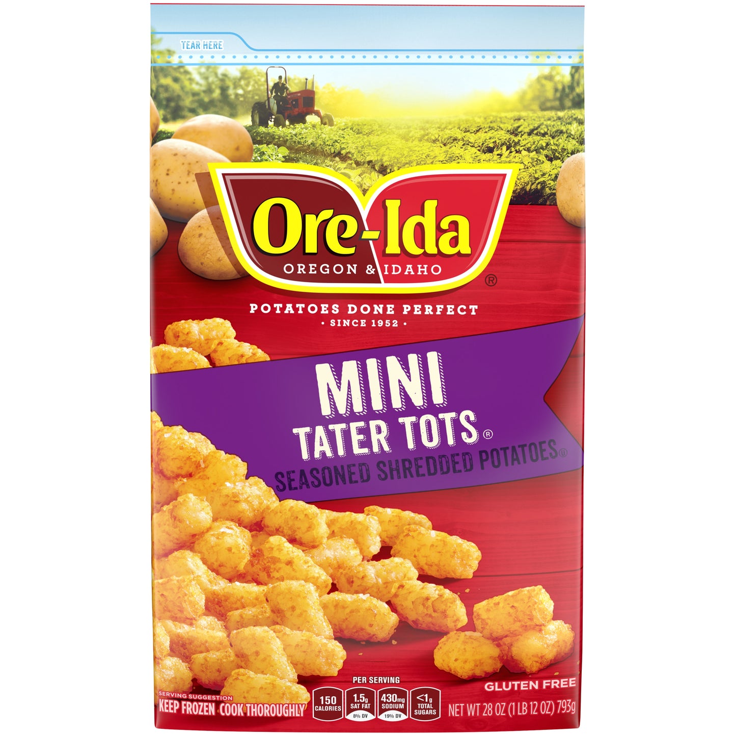 Ore-Ida Mini Tater Tots Seasoned Shredded Frozen Potatoes