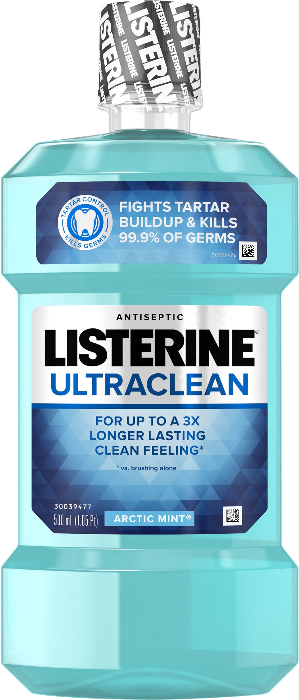 Listerine Ultraclean Antiseptic Mouthwash, Tartar, Arctic Mint, 500 mL