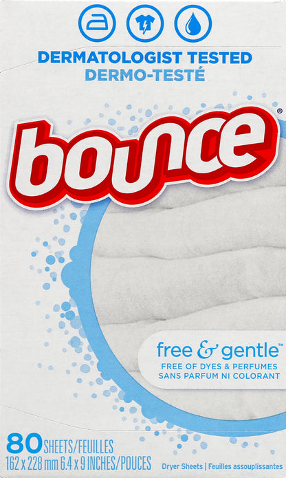 Bounce Free & Gentle Dryer Sheets 80 ea