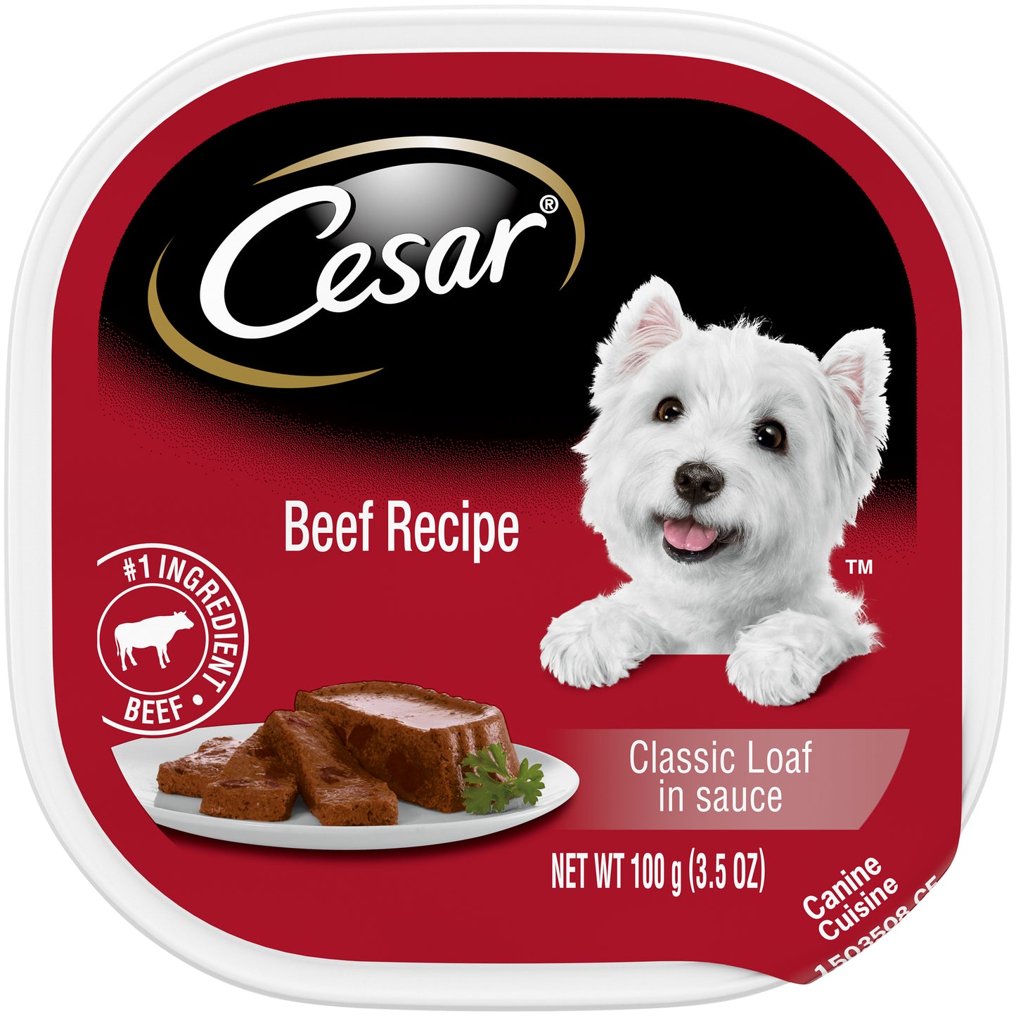 Cesar® Beef Recipe Classic Loaf in Sauce Canine Cuisine 3.5 oz. Tray