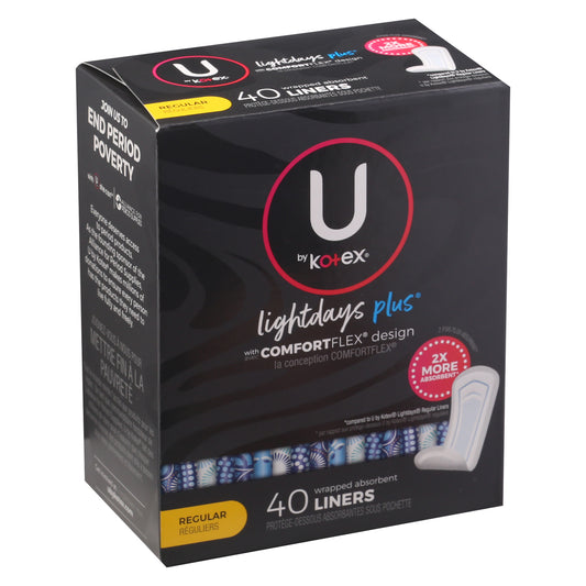 U by Kotex LIghtDays Plus Regular Liners 40 ea