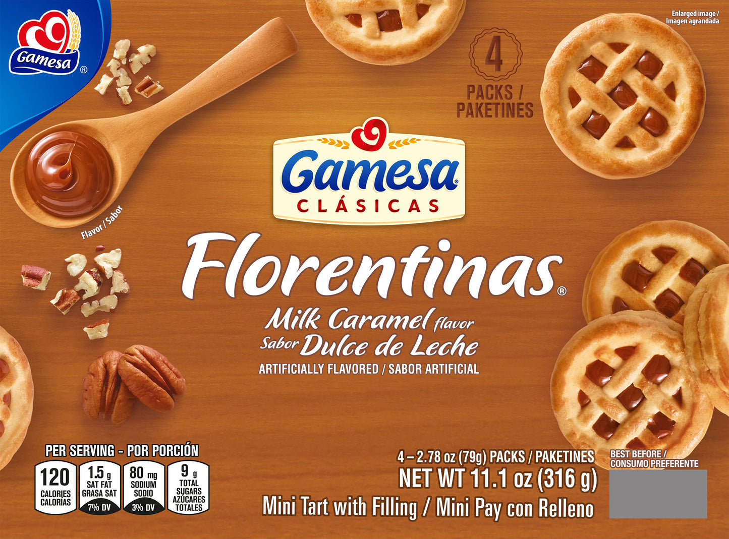Gamesa Florentias Dulce De Leche, Caramel, 11.1 Oz