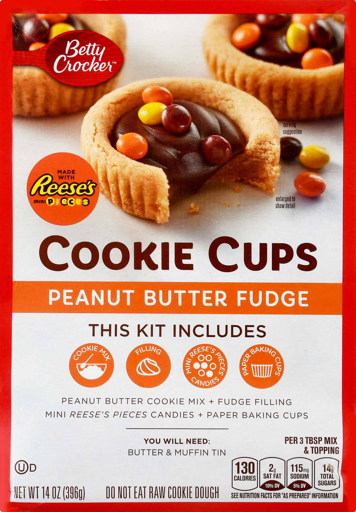 Betty Crocker Peanut Butter Fudge Cookie Cups 14 oz