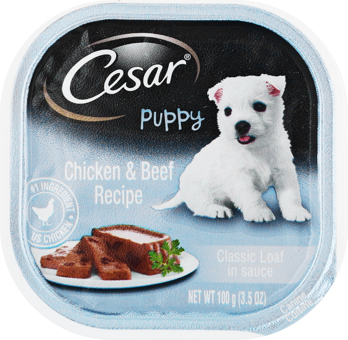 Cesar Classic Loaf in Sauce Puppy Chicken & Beef Recipe Canine Cuisine 100 gr