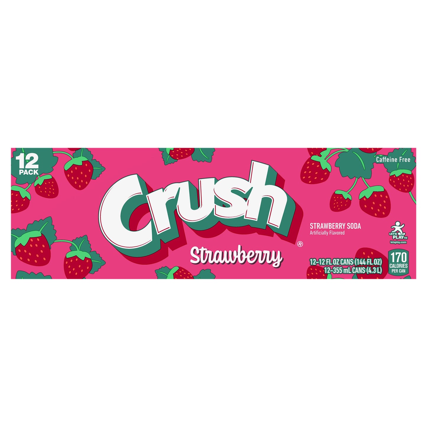 Crush Strawberry Soda, 12 fl oz cans, 12 pack