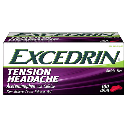Excedrin Tension Headache Relief Caplets Without Aspirin - 100 Count