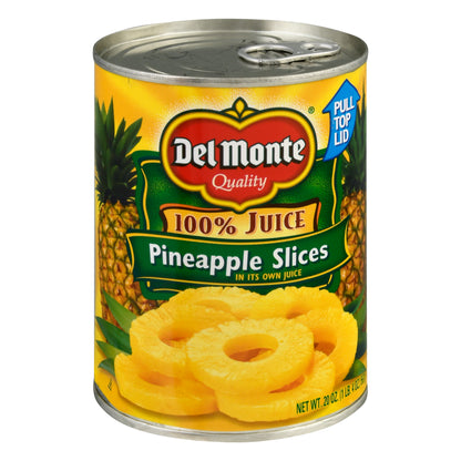 Del Monte In Its Own Juice Pineapple Slices 20 oz