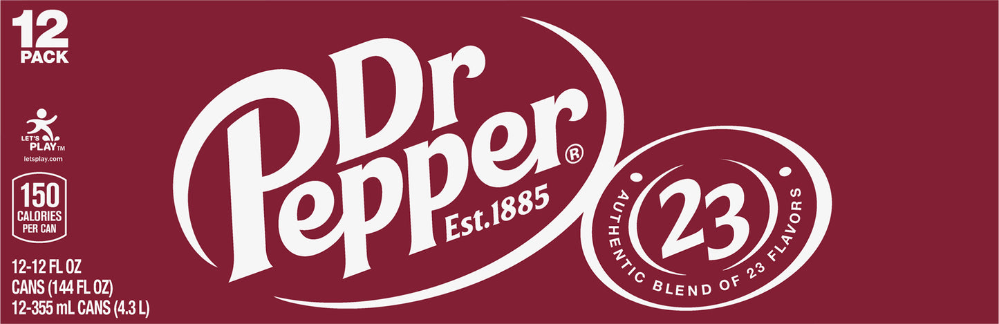 Dr Pepper 12 Pack Soda 12-12 fl oz Cans