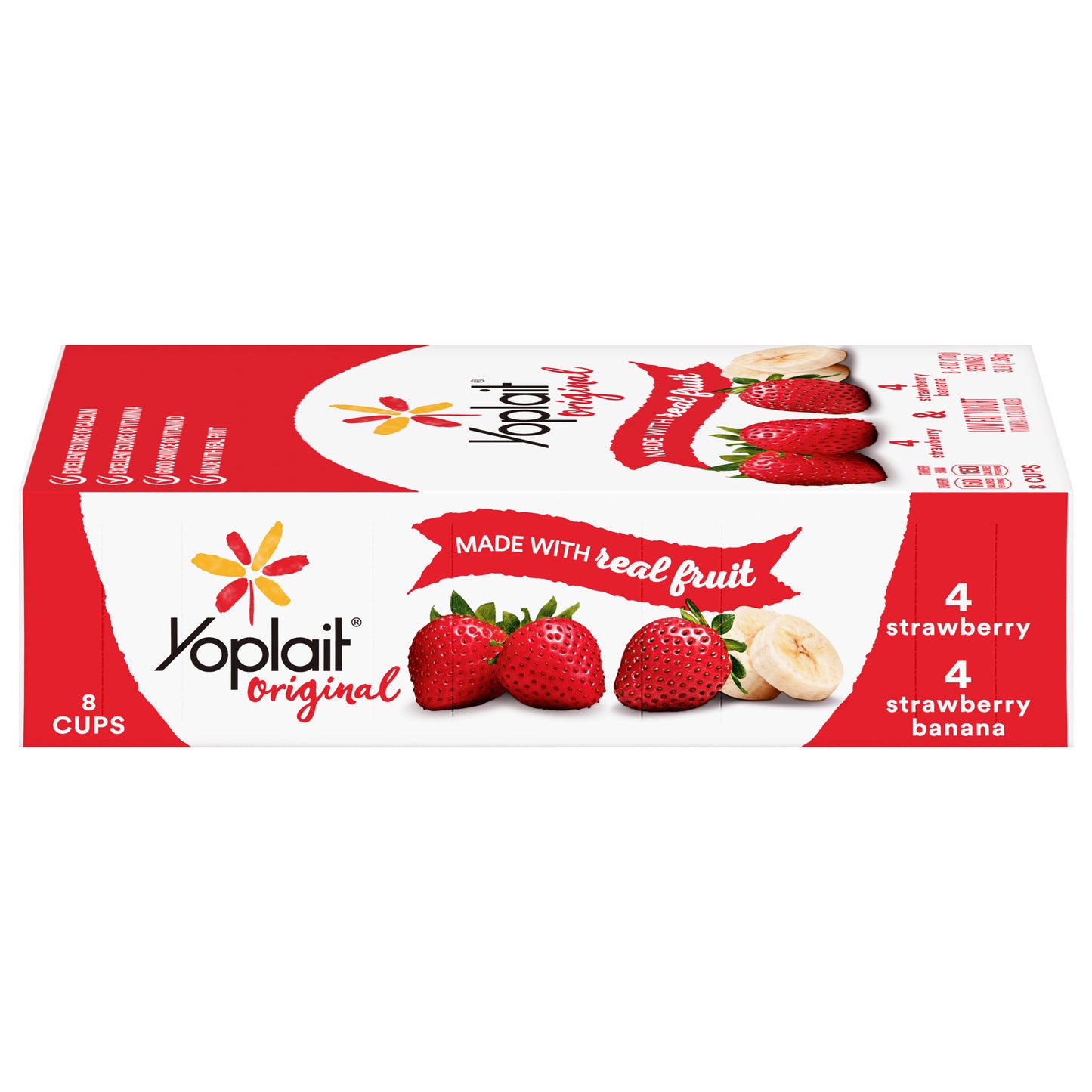 Yoplait Original Yogurt, Strawberry and Strawberry Banana, Variety Pack, 48 oz