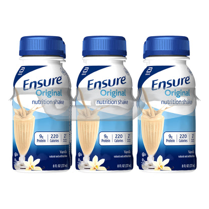 Ensure Original Nutrition Shake with 9 grams of protein, Meal Replacement Shakes, Vanilla, 8 fl oz,