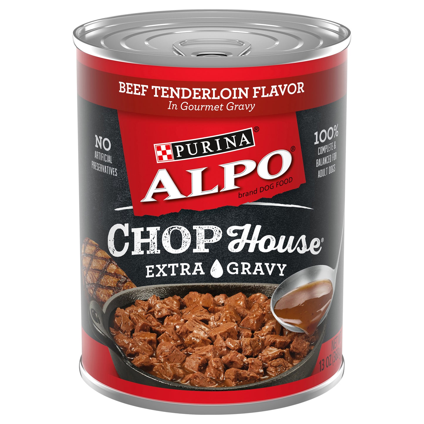 Purina ALPO Gravy Wet Dog Food, Chop House Beef Tenderloin Flavor - 13 oz. Can