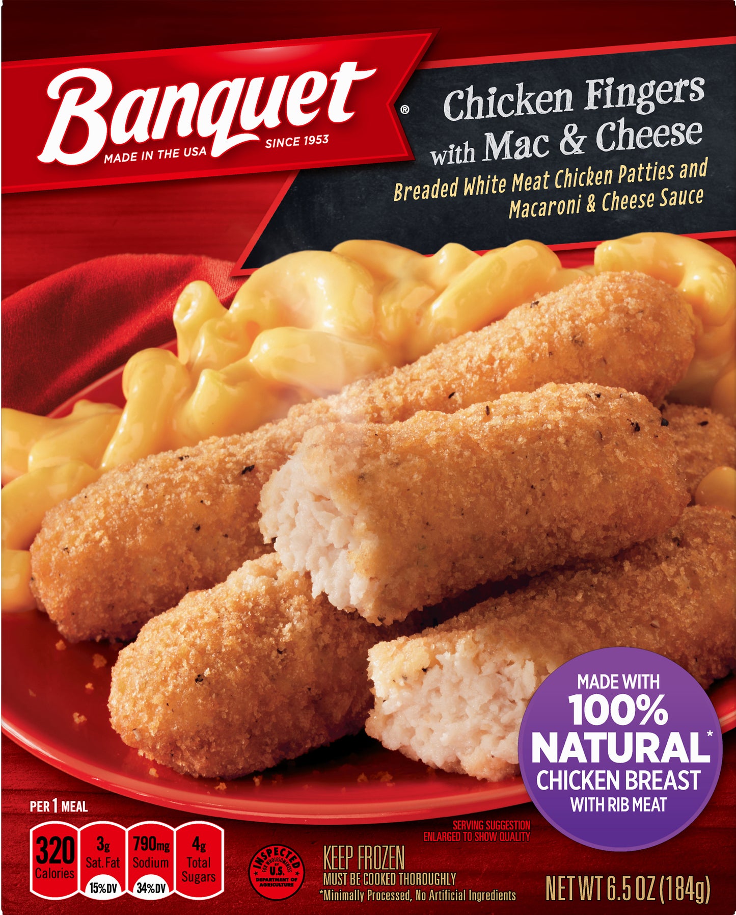 Banquet Chicken Fingers with Mac & Cheese 6.5 oz