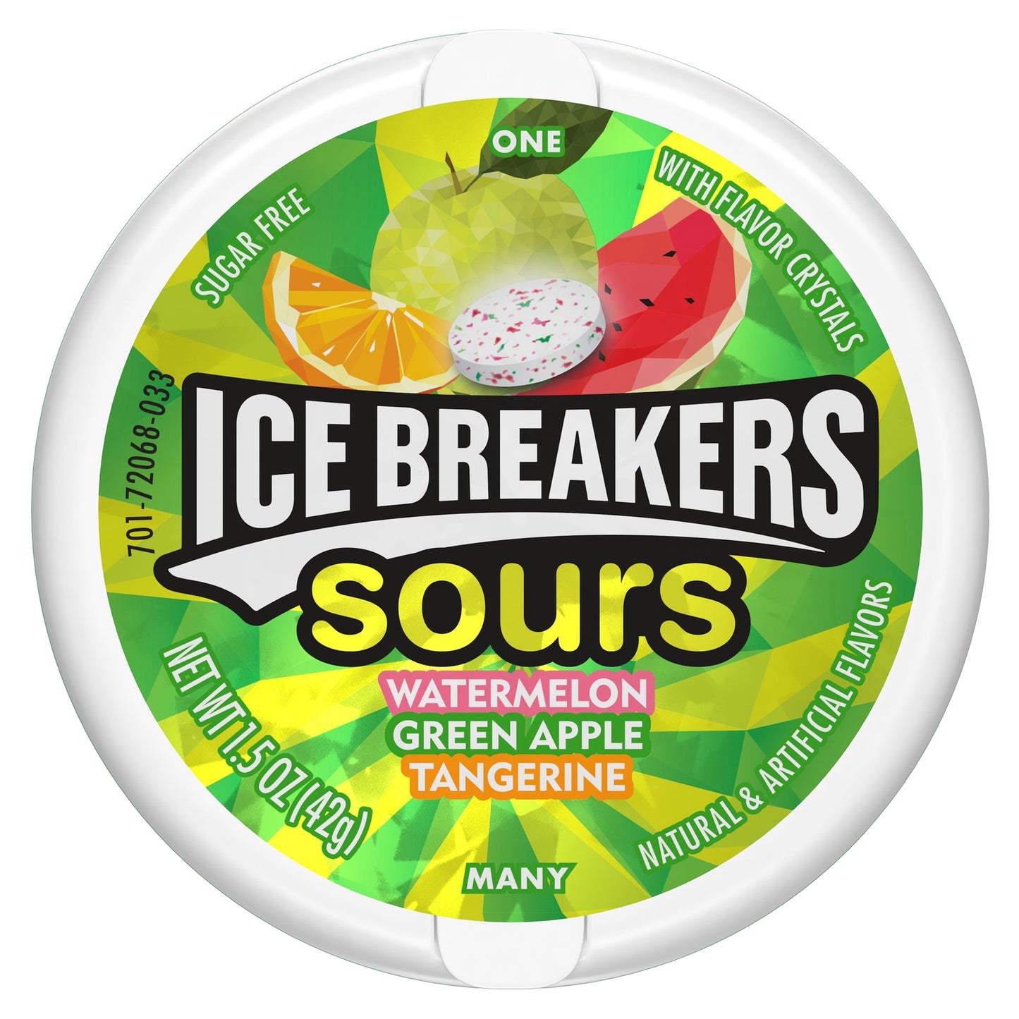 Ice Breakers Sours Watermelon, Green Apple And Tangerine Flavored Breath Mints 1.5 Oz