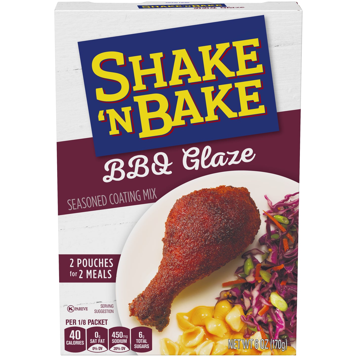 Kraft Shake 'N Bake BBQ Glaze Seasoned Coating Mix, 2 ct - Pouches, 6.0 oz Box