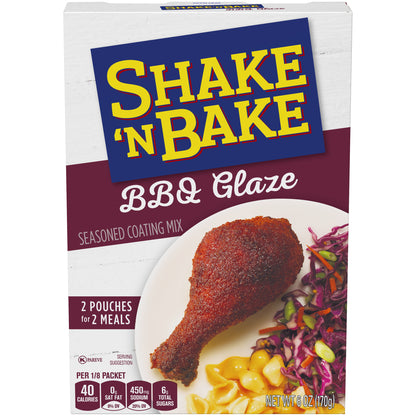 Kraft Shake 'N Bake BBQ Glaze Seasoned Coating Mix, 2 ct - Pouches, 6.0 oz Box