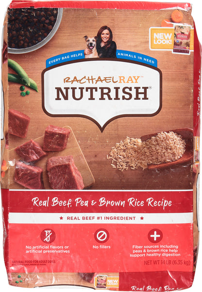 Rachael Ray Nutrish Real Beef, Pea & Brown Rice Recipe Adult Dog Food 14 lb