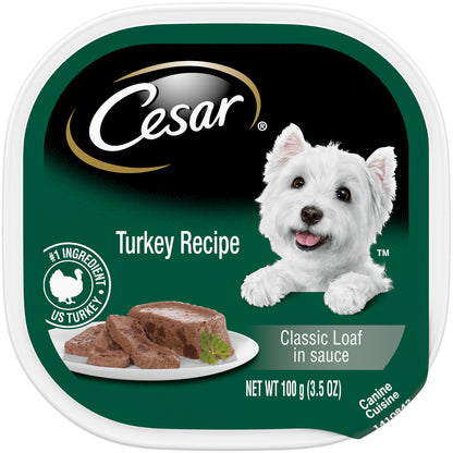 Cesar® Turkey Recipe Classic Loaf in Sauce Canine Cuisine 3.5 oz. Tray