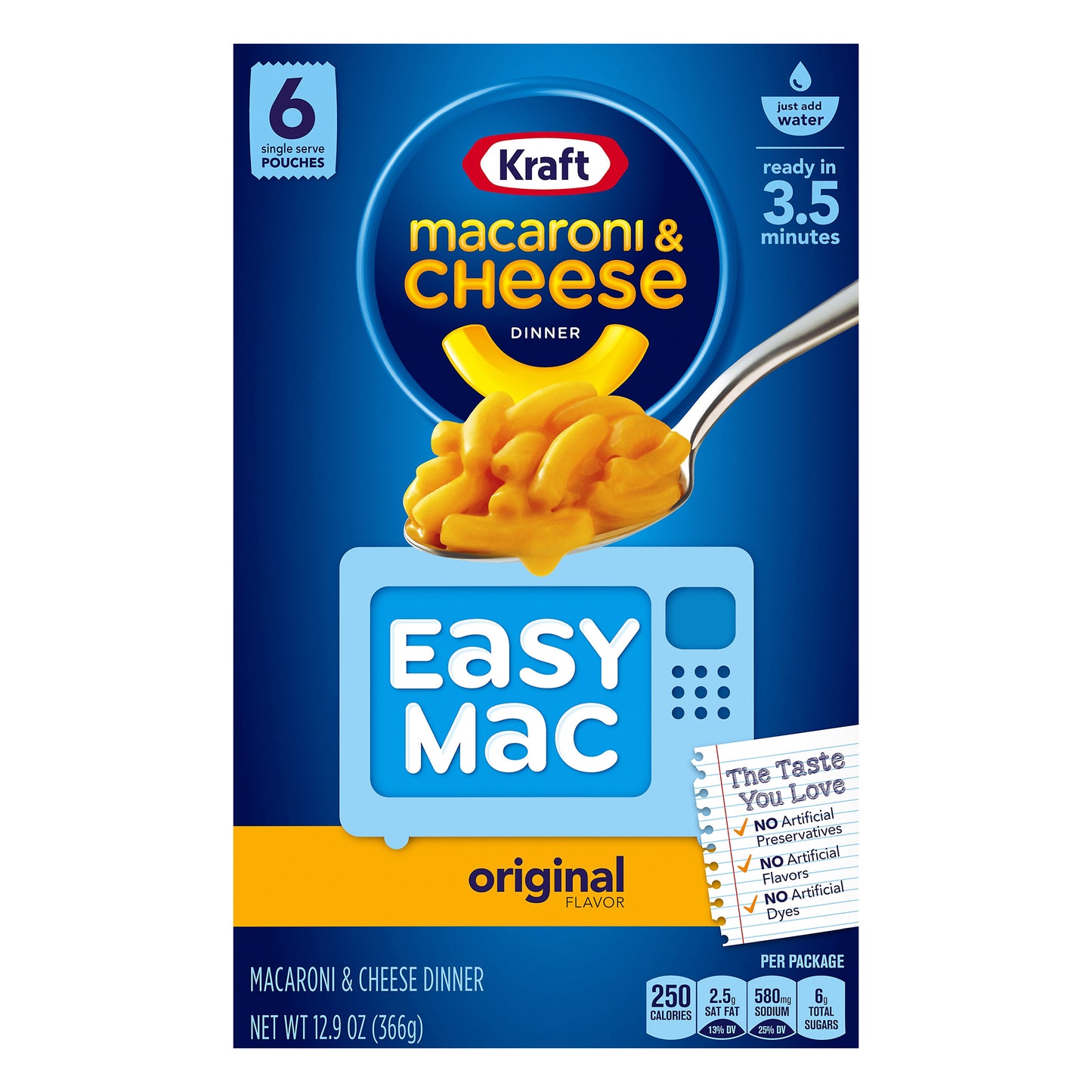Kraft Easy Mac Original Macaroni & Cheese Dinner 6 ct Box