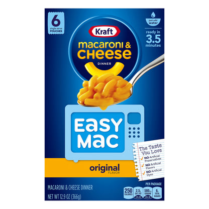 Kraft Easy Mac Original Macaroni & Cheese Dinner 6 ct Box