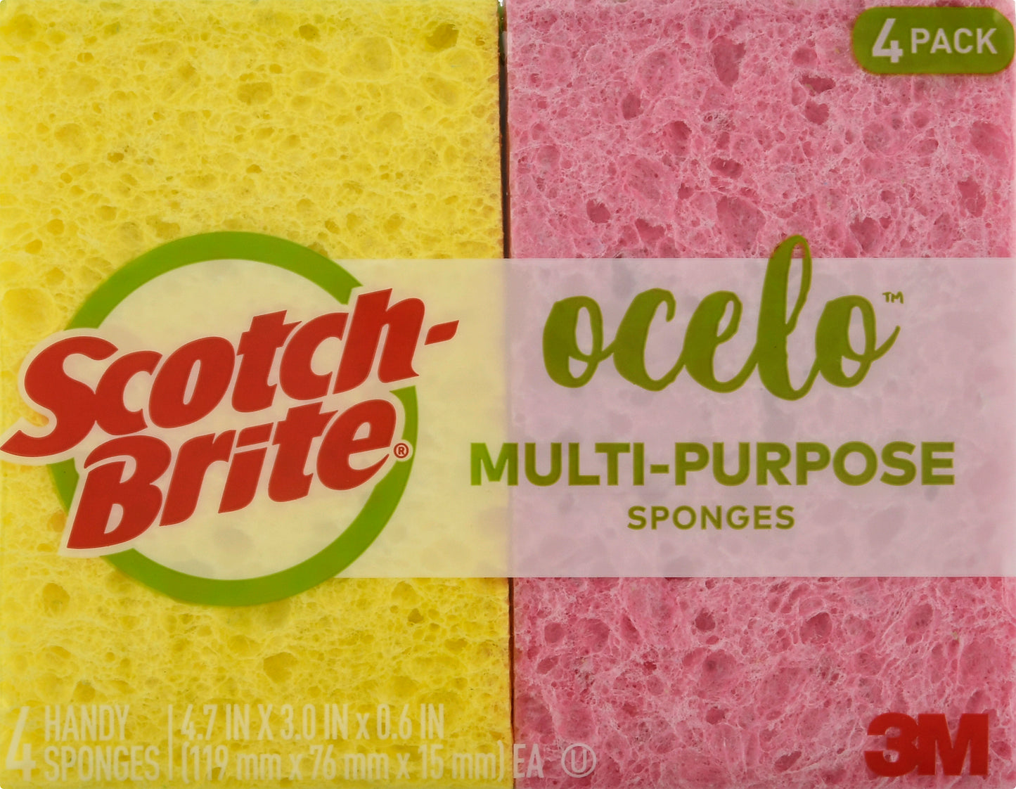 Scotch Brite Multi-Purpose 4 Pack Sponges 4 ea