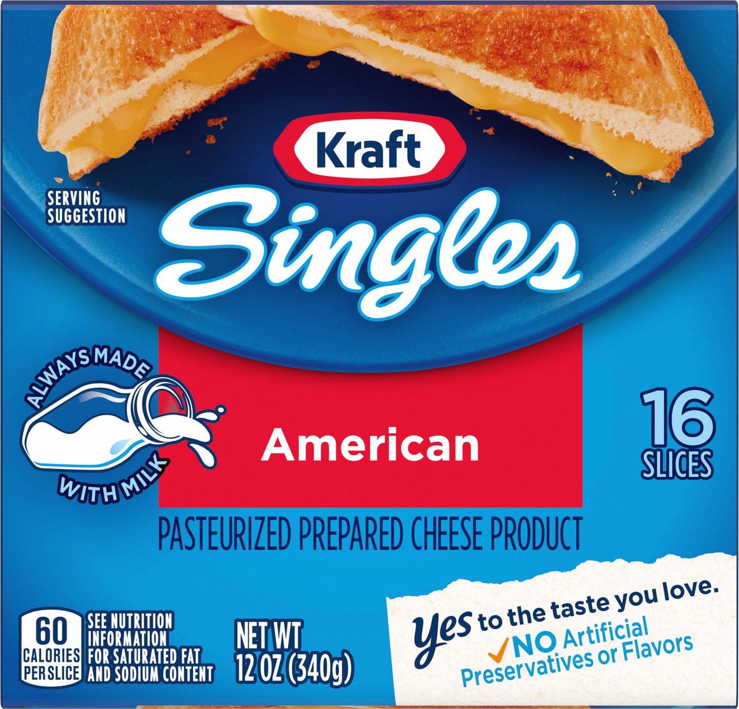 Kraft Singles American 16 Slices (60231-00001 - C34343777) 12 oz (340g)