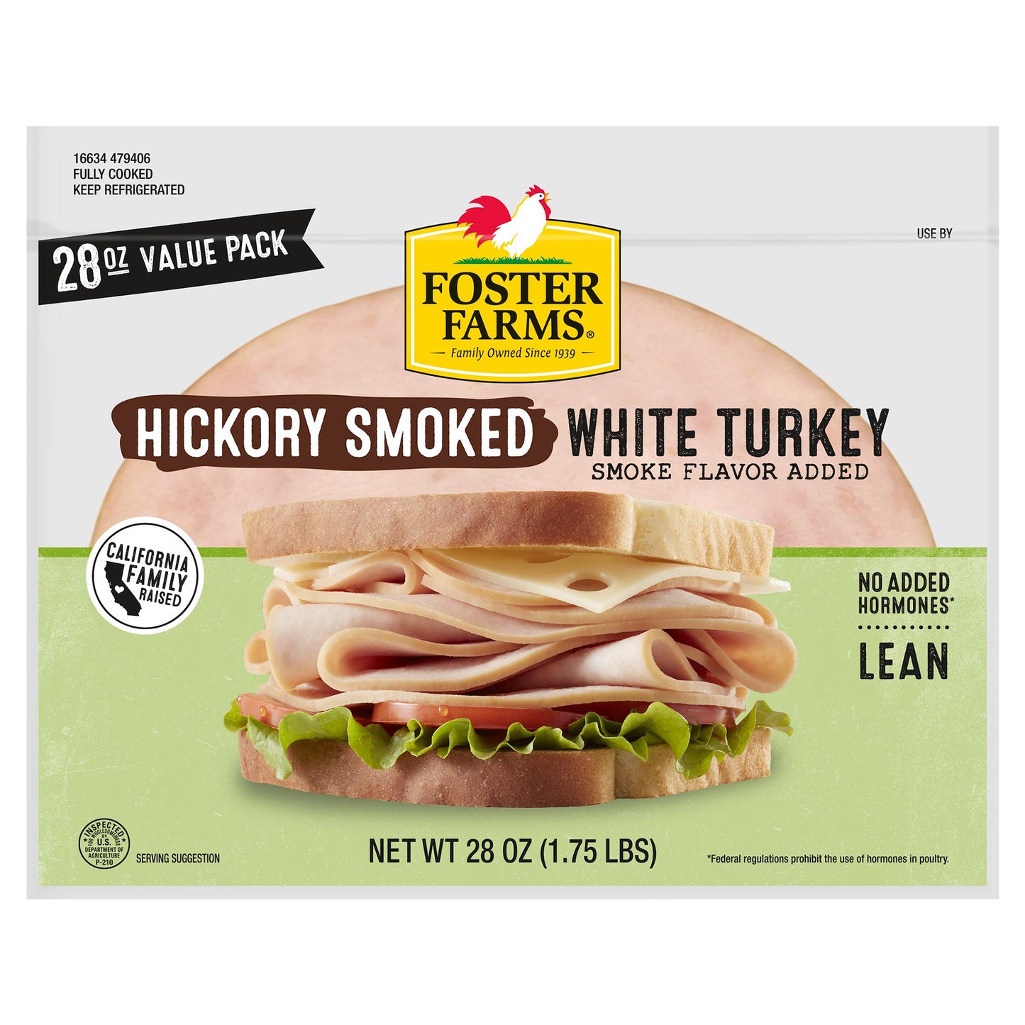 Foster Farms Hickory Smoked White Turkey Deli Meat - 28oz