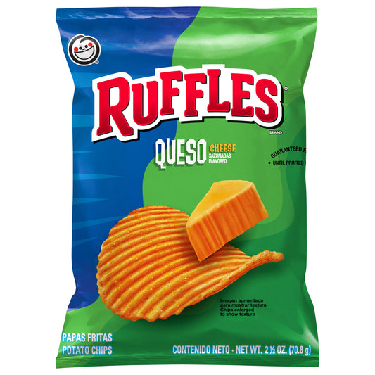 Ruffles Potato Chips, Queso Flavored, 2.5 Oz