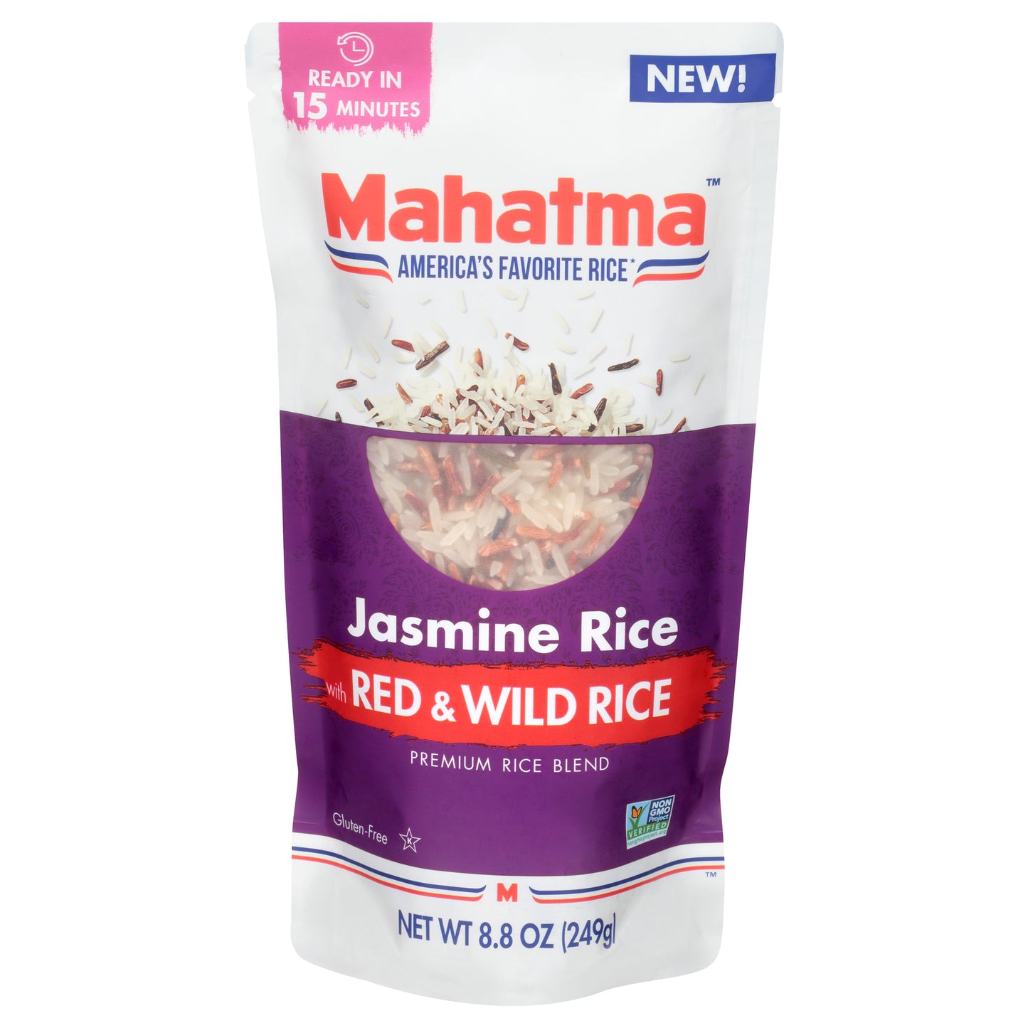 Mahatma™ Jasmine Rice with Red & Wild Rice Premium Rice Blend 8.8 oz. Bag