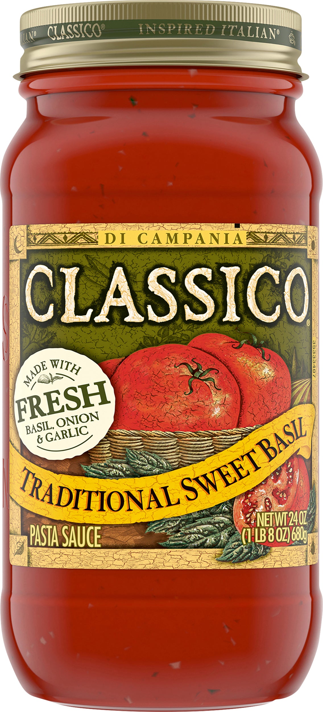 Classico® Traditional Sweet Basil Pasta Sauce 24 oz. Jar