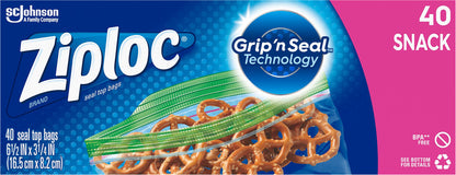 Ziploc Snack Seal Top Bags 40 ea