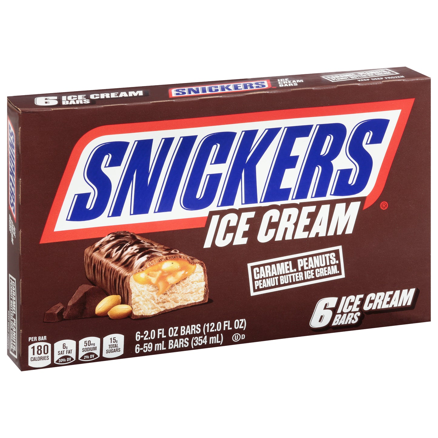Snickers Peanut Butter Caramel Ice Cream Bars 6 ea
