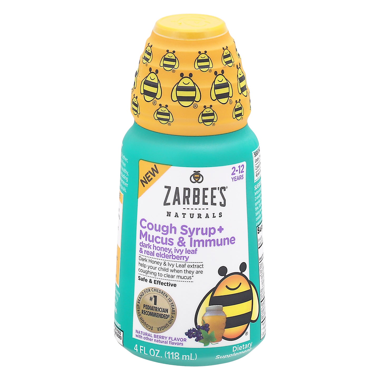 Zarbee's Naturals 2-12 Years Natural Berry Flavor Cough Syrup + Mucus & Immune 4 fl oz Bottle