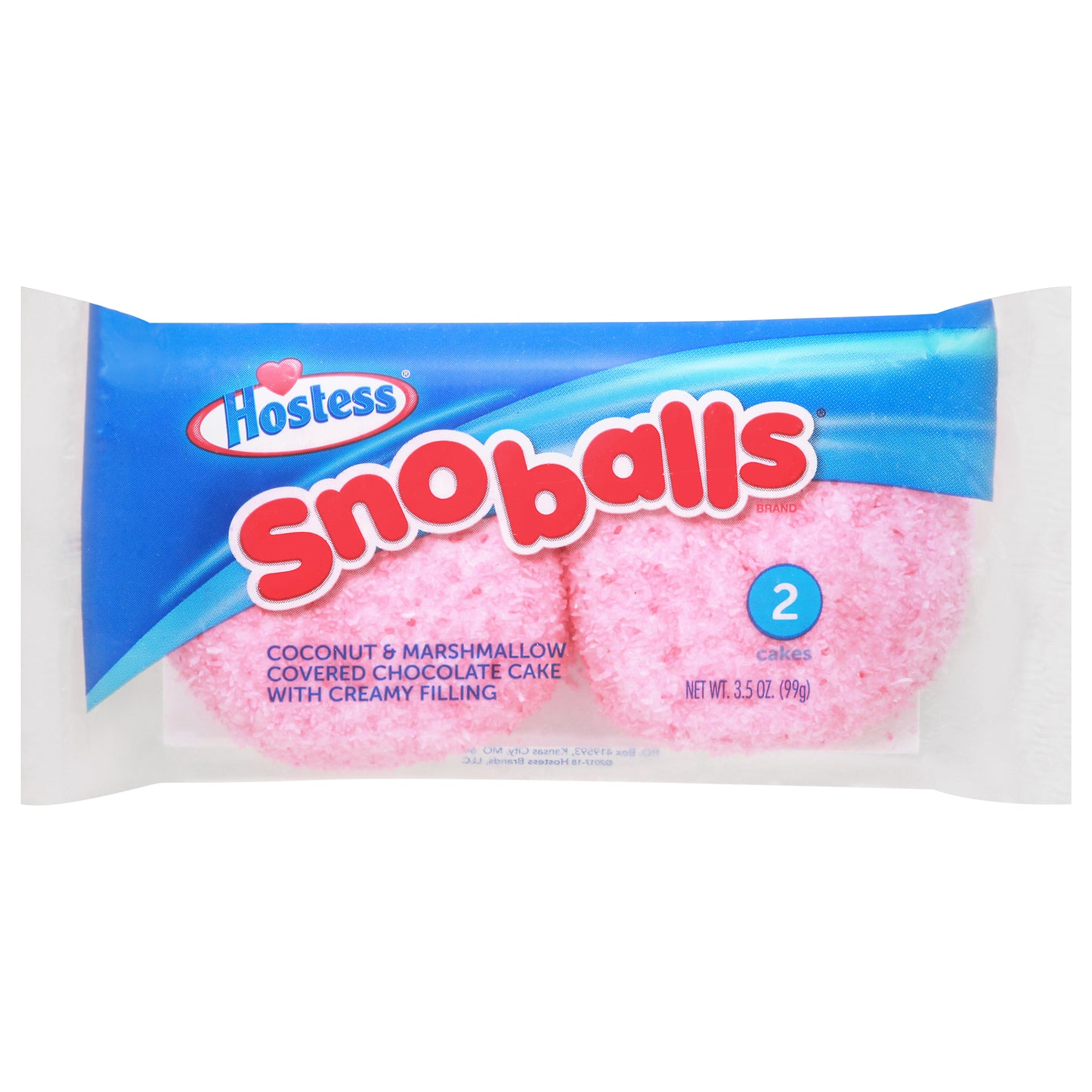 Hostess Snoballs Chocolate Cake with Creamy Filling Coconut & Marshmallow Covered 2 Cakes 2 ea