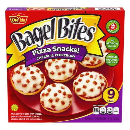 Bagel Bites Cheese & Pepperoni Mini Pizza Bagel Frozen Snacks, 9 ct Box