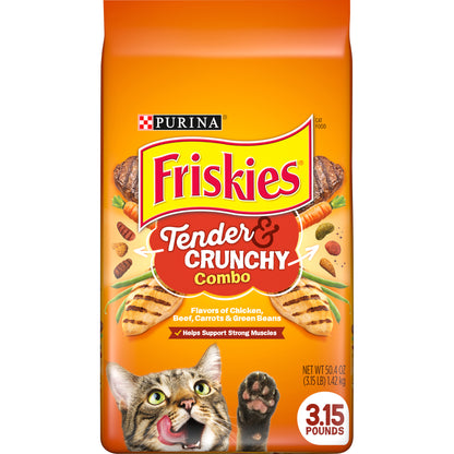 Purina Friskies Dry Cat Food, Tender & Crunchy Combo - 3.15 lb. Bag