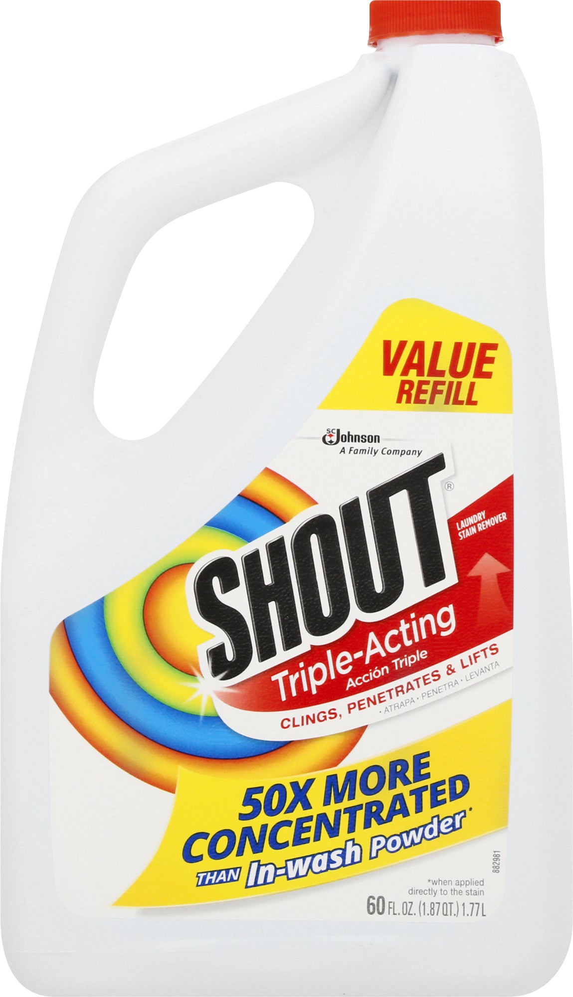 Shout Value Refill Triple-Acting Laundry Stain Remover 60 oz