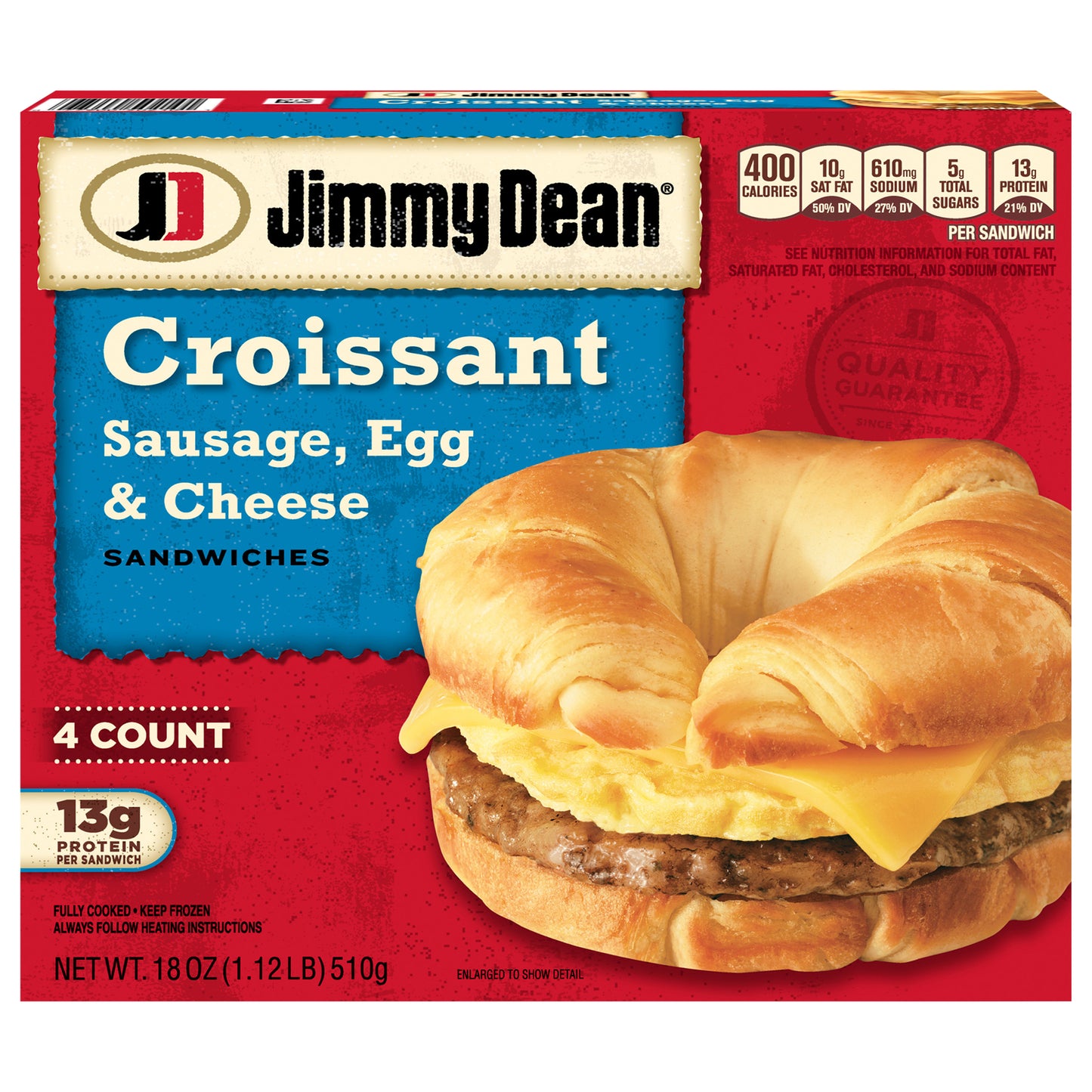 Jimmy Dean Sausage, Egg & Cheese Croissant Sandwiches 4 ea