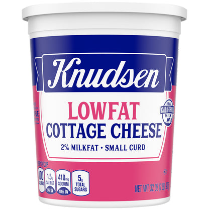 Knudsen Small Curd Low Fat 2% Milkfat Cottage Cheese 32 oz. Tub