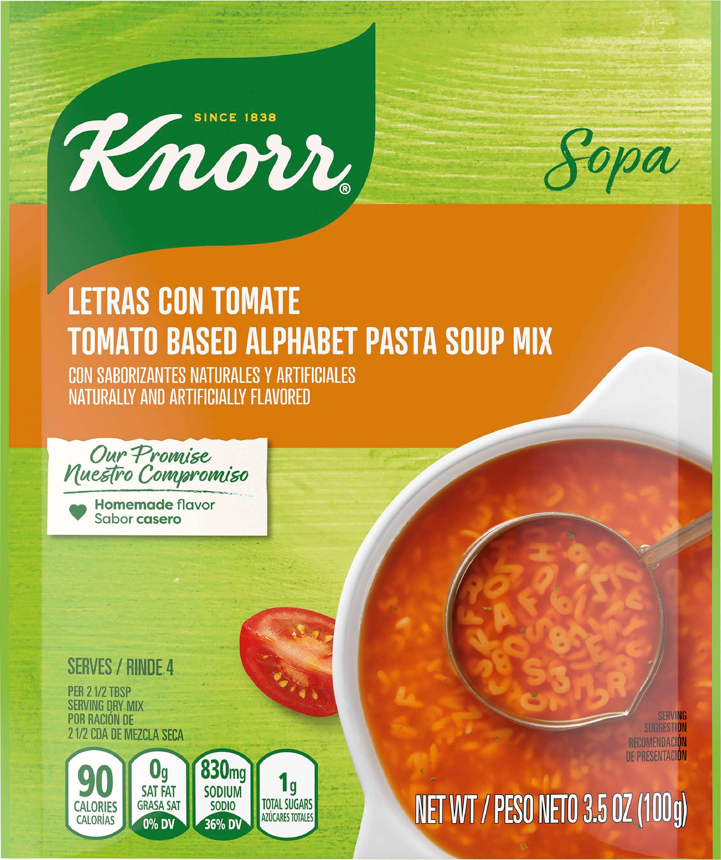 Knorr Tomato Base Alphabet Pasta Soup Mix 3.5 oz