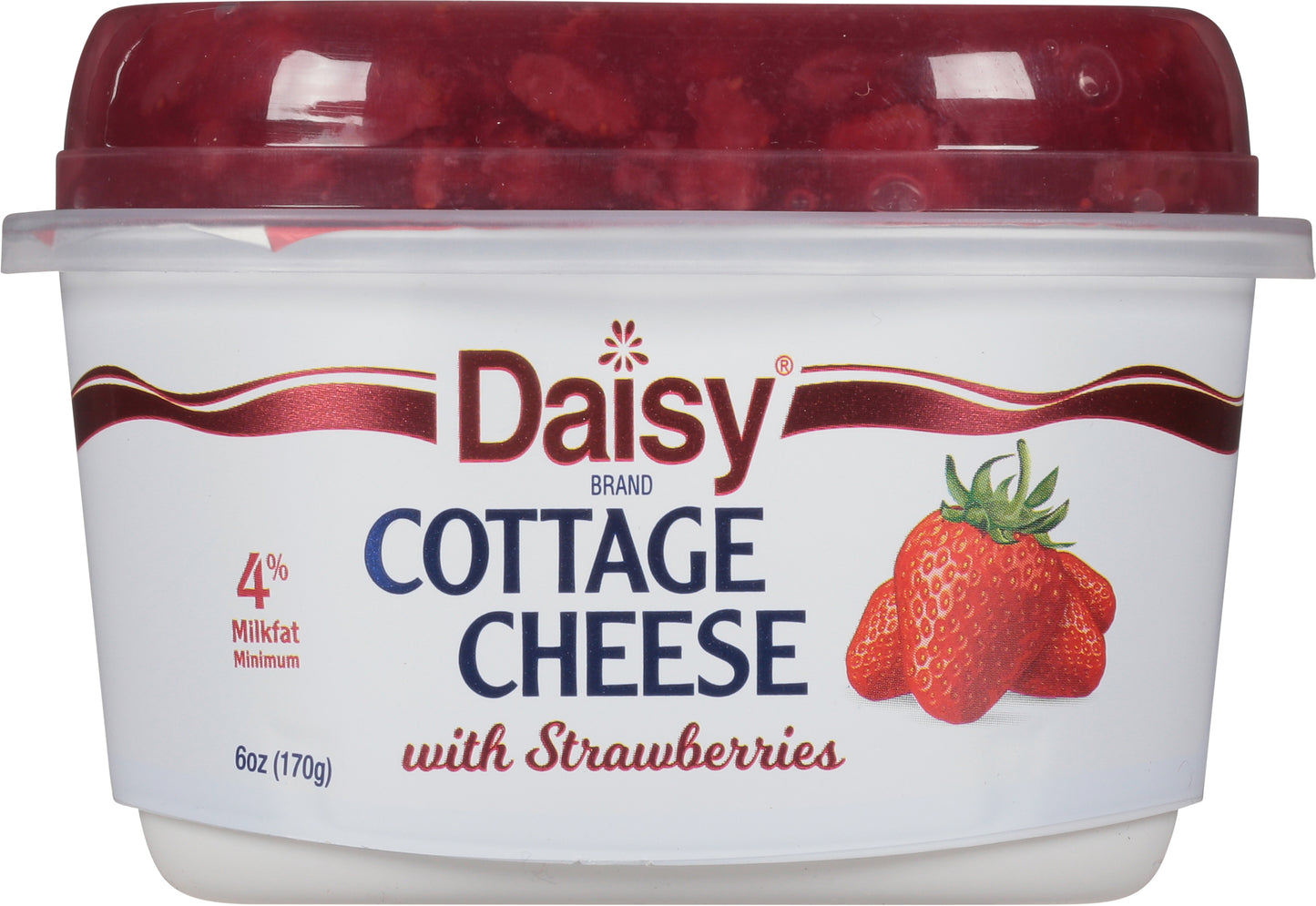 Daisy 4% Milkfat Minimum with Strawberries Cottage Cheese 6 oz