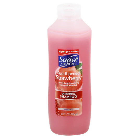 Suave Essentials Energizing Family SIze Sun-Ripened Strawberry Shampoo 30 oz