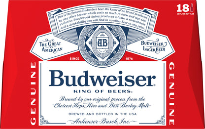 Budweiser Lager Beer 18 ea