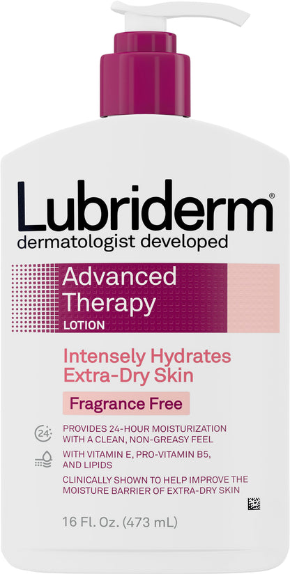 Lubriderm Advanced Therapy Fragrance-Free Lotion, Vitamin E, 16 fl. oz