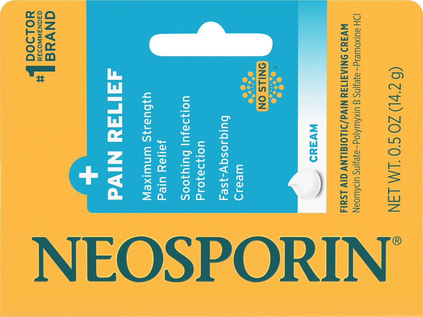 Neosporin + Pain Relief Dual Action First Aid Antibiotic Cream,.5 oz